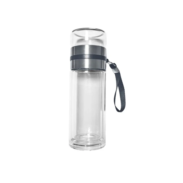 Çay ve Su Ayırma Bardağı - Yüksek Borosilikat Cam - 260ml Bardak, 120ml Çay Haznesi