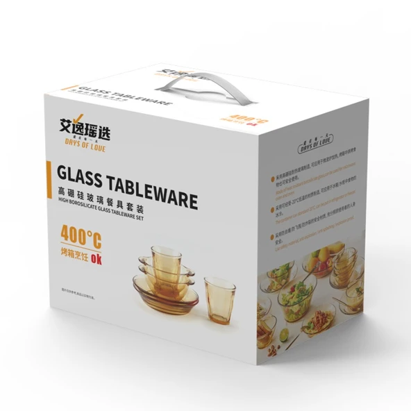 7 Parça Kristal Saklama Kabı Seti (2x 5.5 inç Kase, 3x 7 inç Tabak, 2x 270ml Bardak) - 3