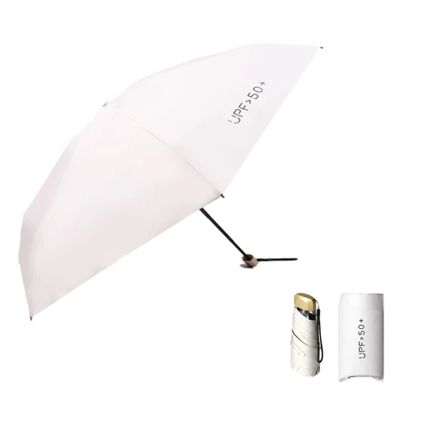Çelik İskeletli Fiberglas Taşınabilir Katlanabilir Cep Şemsiyesi - 52*6K, 92cm Çap, 18cm Katlanmış - 2