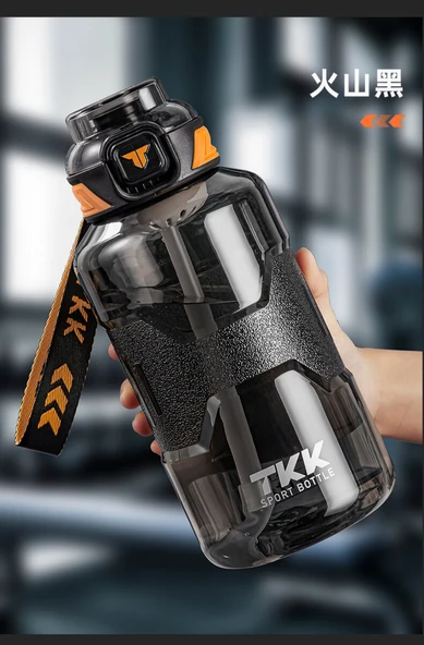 1500ML Tritan Spor Su Şişesi - Volkanik Siyah
