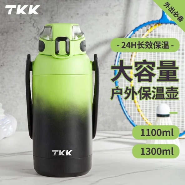 1100ML Paslanmaz Çelik Termos - Açık Yeşil
