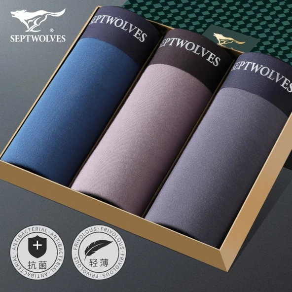 Erkek Modal Seamless Antibakteriyel Boxer 3'lü Paket - Karışık Renkli 3XL