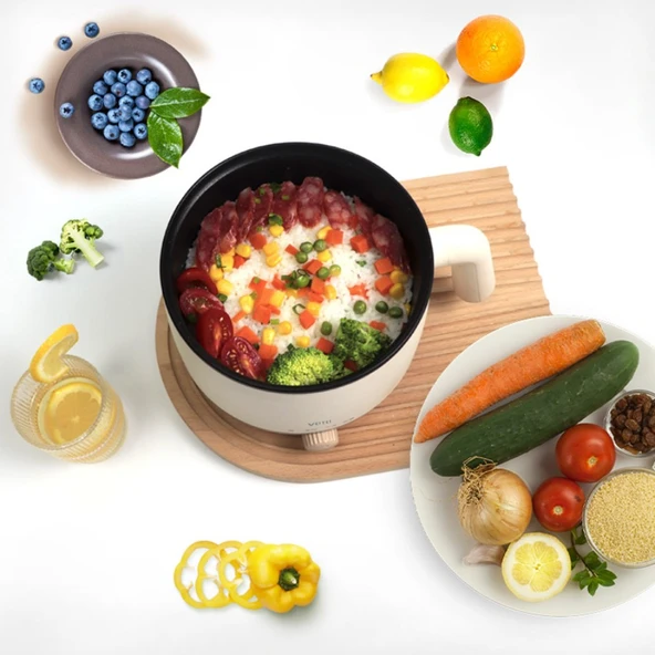 Mini Elektrikli Tencere - 1.5L - 350W - Bej - 3