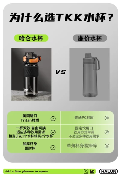 500ML Tritan Spor Su Şişesi - Obsidyen Moru - 6