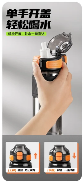 500ML Tritan Spor Su Şişesi - Obsidyen Moru - 9