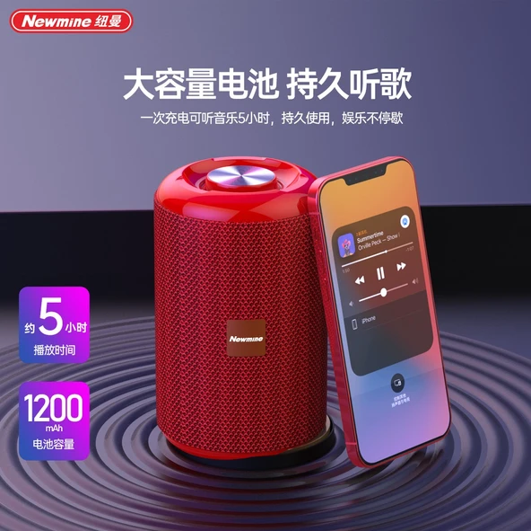 Kumaş Bluetooth Hoparlör - Siyah - 5 Saat Çalma Süresi - 3