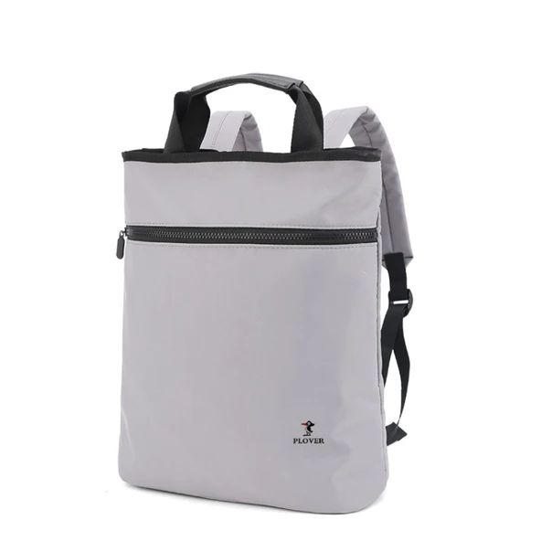 Gri Tote Omuz Çantası - Polyester - Fermuarlı