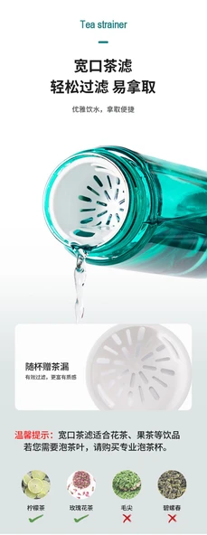 Tritan 400ML Spor Su Şişesi - Qinghai Mavi - 2