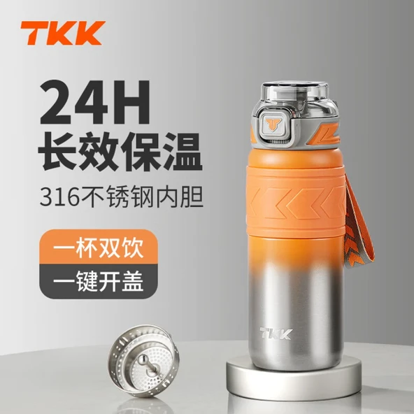 316 Paslanmaz Çelik Termos - Kızıl Turuncu - 500ML