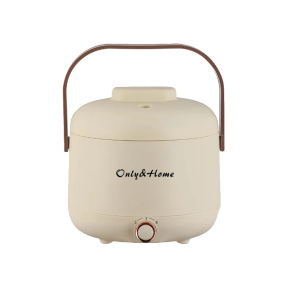 Mini Çok Fonksiyonlu Elektrikli Pilav Pişirici - 1.7L - 600W - Beyaz - 190x180mm - 10