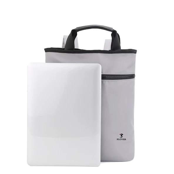 Gri Tote Omuz Çantası - Polyester - Fermuarlı - 3