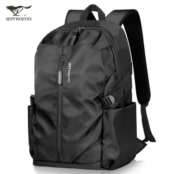 Siyah Oxford Kumaş Sırt Çantası - 29x14x45.5 cm