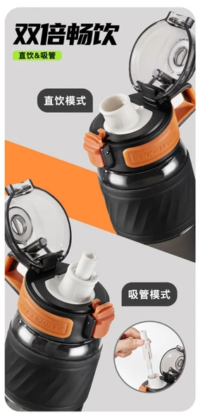600ML Tritan Spor Su Şişesi - Gri - 5