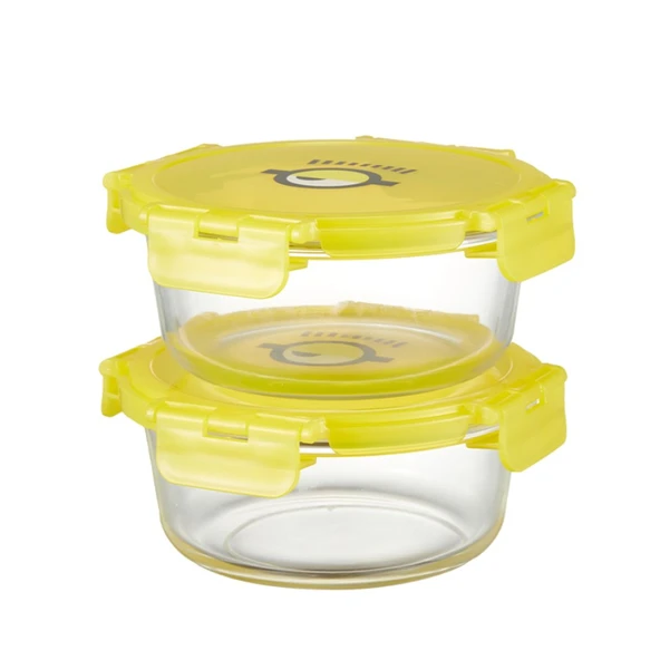 Minions Desenli Isıya Dayanıklı Cam Saklama Kabı Seti - 635mL x 2 - Resim 2