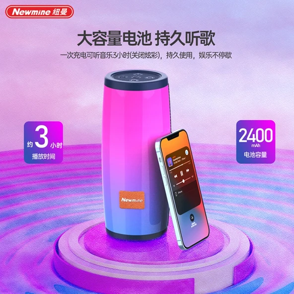 Masaüstü Bluetooth Hoparlör - Siyah - Renkli - 5
