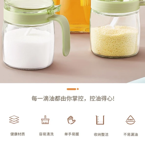 Kristal Cam Yağdanlık Seti - 600ml Yağdanlık, 300ml*2 Baharatlık - 3 Parça - 5