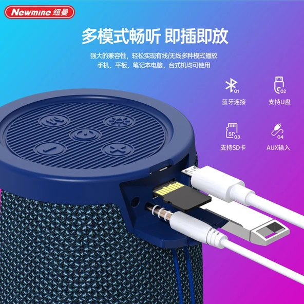 Masaüstü Bluetooth Hoparlör - Siyah - Renkli - 10