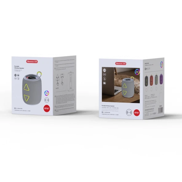 Masaüstü Bluetooth Hoparlör - Kırmızı - Renkli Işıklandırmalı - 6