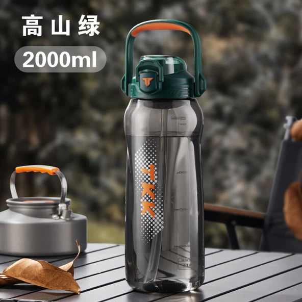 2000ML Tritan Spor Su Şişesi - Alpin Yeşili