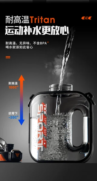 1000ML Tritan Spor Su Şişesi - Alpin Yeşili - 11