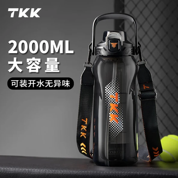 2000ML Tritan Spor Su Şişesi - Volkanik Siyah
