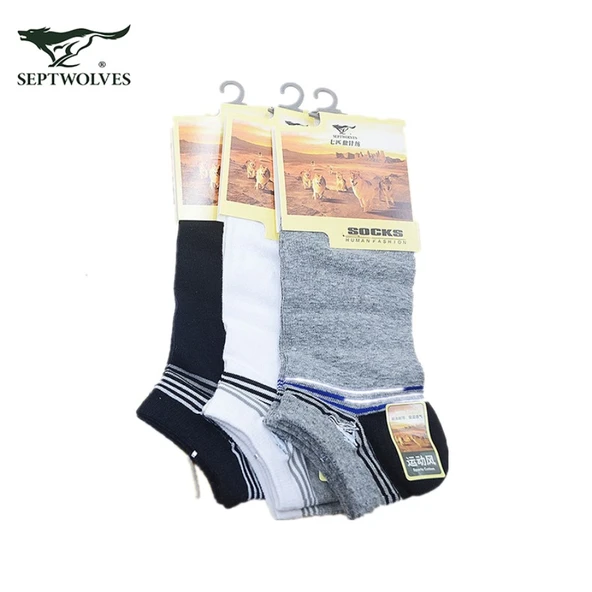 Erkek Spor Bilek Çorap - 3 Çift Karışık Renkler - Standart Beden