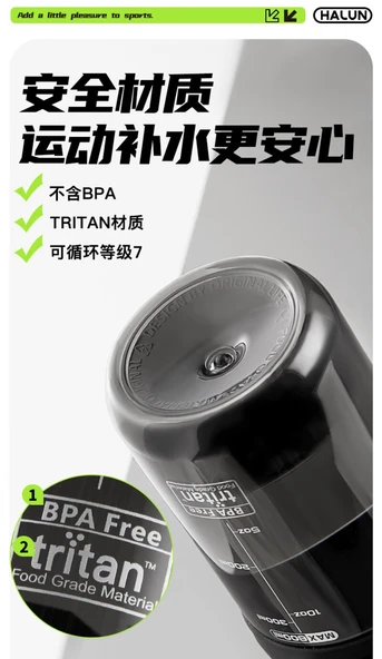 500ML Tritan Spor Su Şişesi - Obsidyen Moru - 3