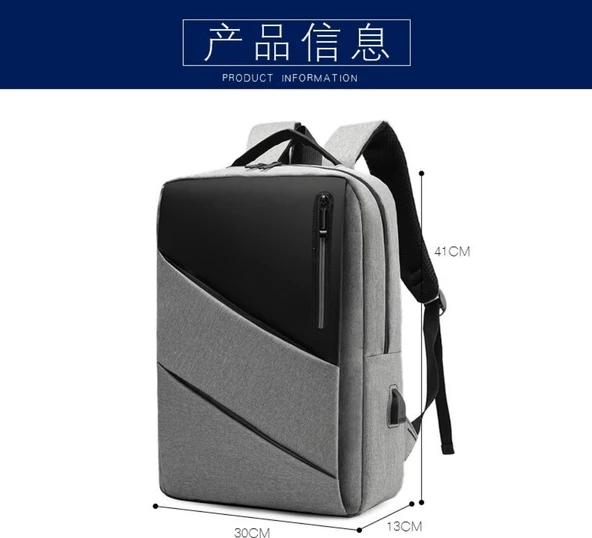 Seyahat Sırt Çantası - 30x41x13cm - USB Şarj Portlu - 10