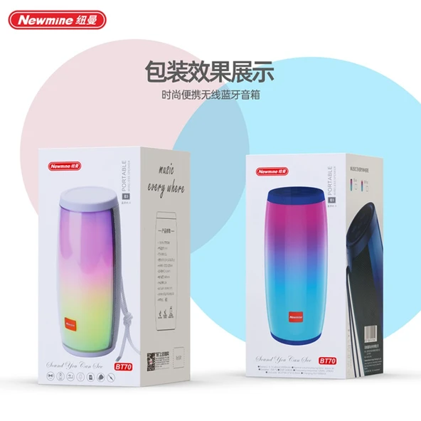 Masaüstü Bluetooth Hoparlör - Siyah - Renkli - 12