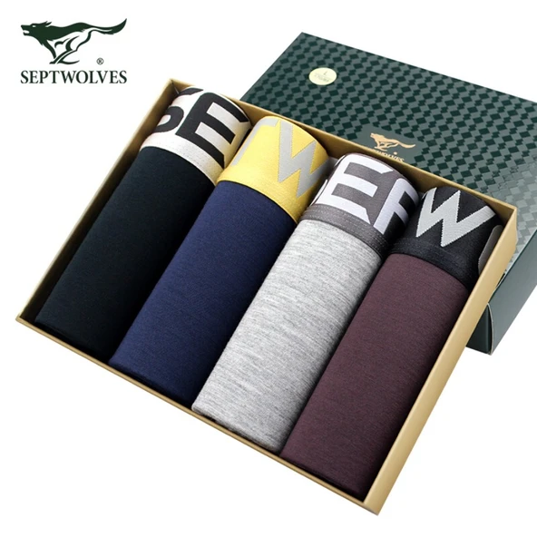 Erkek Boxer Brief 4'lü Paket - Karışık Renkler - 6XL Beden