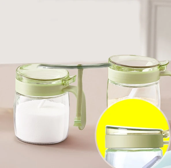 Kristal Cam Yağdanlık Seti - 600ml Yağdanlık, 300ml*2 Baharatlık - 3 Parça - 9