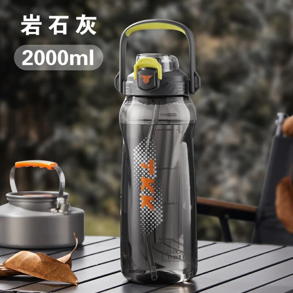 2000ML Tritan Spor Su Şişesi - Kaya Grisi
