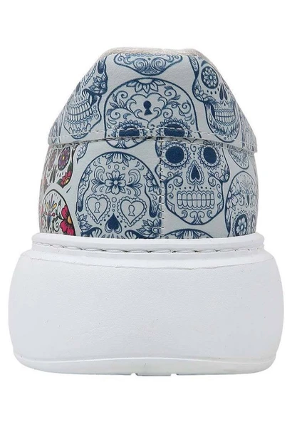 Dogo Kadın Vegan Deri Beyaz Sneakers - Remembrance Of Frida Kahlo Tasarım - 6