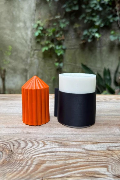 Baton Dalgalı Küçük Kasnaklı Silikon Mum Kalıbı - Resim 2