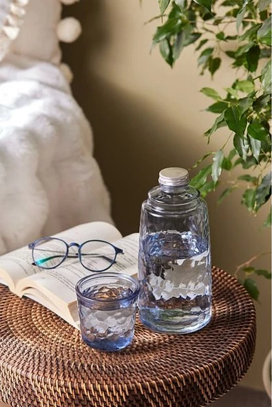 Loise Başucu Cam Sürahi Mavi 1100 ml