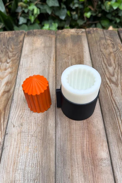 Baton Dalgalı Küçük Kasnaklı Silikon Mum Kalıbı - Resim 4