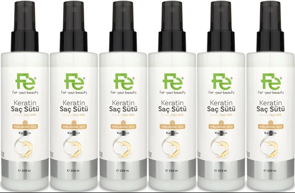 Fe Keratin Saç Sütü 200ML (6 Lı Set)