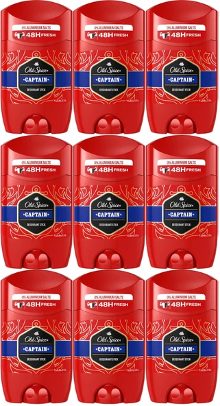 Old Spice Captain Stick Roll-On Men/Erkek Deodorant 50ML (9 Lu Set)