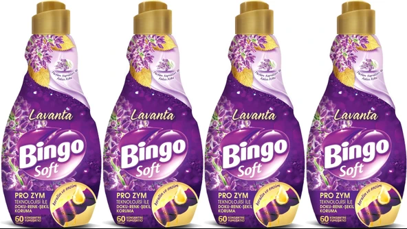 Bingo Soft Çamaşır Yumuşatıcı Konsantre 1440ML Lavanta (4 Lü Set)