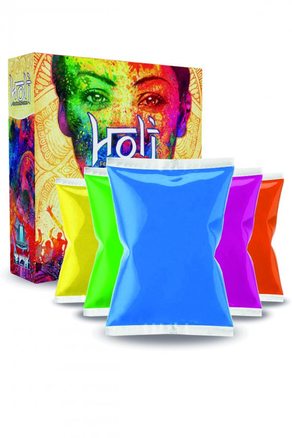 Holi Festival 25li Paket x 50Gr Karışık Renk Parti Toz Boyası