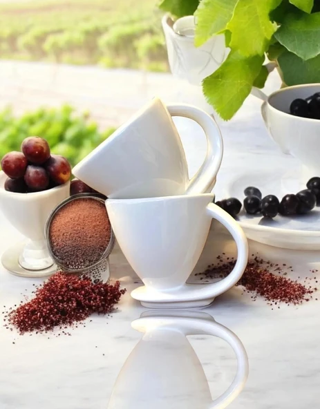 2 Li Tasarım Kahve Fincanı Takımı Kendinden Tabaklı fincan Türk Kahvesi Fincanı - 3