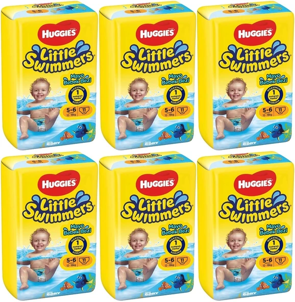 Huggıes Little Swımmers Mayo Bebek Bezi Beden:5-6 (12-18KG) 66 Adet (6PK*11) ürün görseli