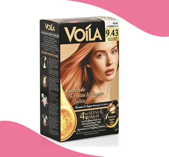Voila Sac Boyası 9.43 Işıltılı Bakır
