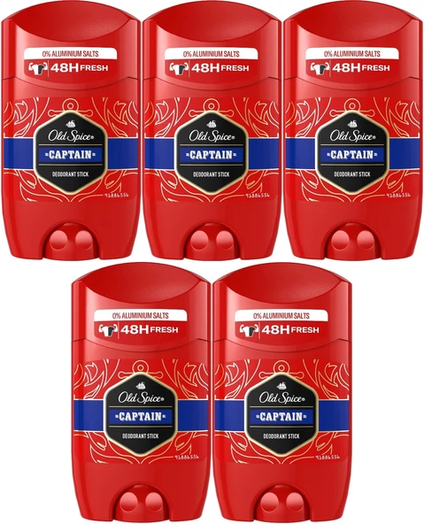 Old Spice Captain Stick Roll-On Men/Erkek Deodorant 50ML (5 Li Set)