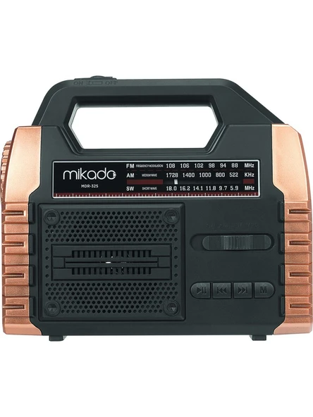 Mikado MDR-325 Ahşap USB- TF Destekli FM/AM/SW/BT+SOLAR+Power Bank 3 Band Klasik Radyo - 2