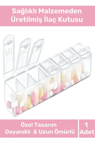 Özel Üretim Sağlık Dostu Abs Plastik Haftalık Günlük 7 Bölmeli İlaç Hap Kutusu