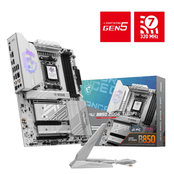 MSI MPG B850 EDGE TI WIFI AM5 DDR5 8400MHZ(OC) HDMI 4x M.2 USB 10Gbs 5G LAN WI-FI 7 ATX - Resim 3