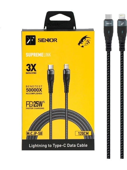 SENIOR C.IP-S8 İPHONE - TYPE KABLO 2MT 25WATT