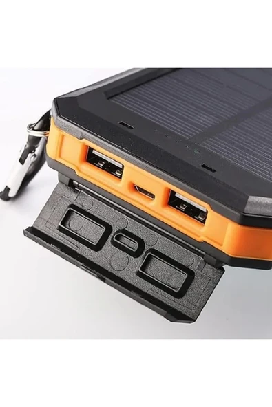 Solar Powerbank 1xusb 10.000mah Lcd Ekran Dahili Usb Mikro Type-c Powerbank - 3
