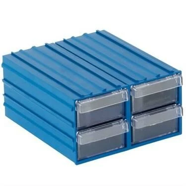ÇEKMECE PLASTİK MAVİ ŞEFFAF 4 ÇEKMECELİ NO:300-ÖLÇÜLER 106X62X122